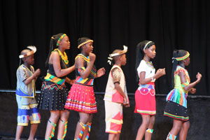 Soweto Pupils perform Zulu dance